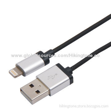 Metallic Shell Nylon Braided USB Data Cable for iPhone with MFI License